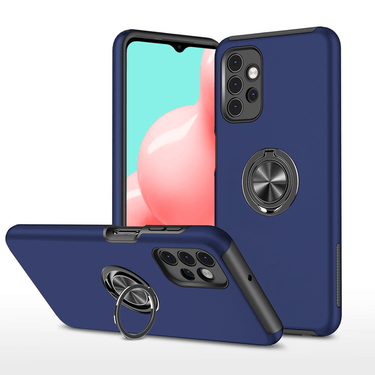 Samsung Galaxy A32 5G Compatible Case Cover With Shockproof And Magnetic Ring Holder - Navy